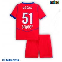 Camisa de Futebol Paris Saint-Germain Willian Pacho #51 Equipamento Alternativo Infantil 2025-26 Manga Curta (+ Calças curtas)